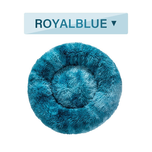 Calming Donut Dog Bed — Anti-Anxiety Fluffy Washable Round Pet Bed